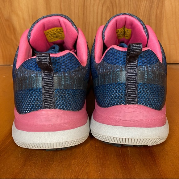 Womens 10 Skechers Work Comfort Flex Slip Resistant Shoes Blue Pink SEF0719 - Picture 4 of 8